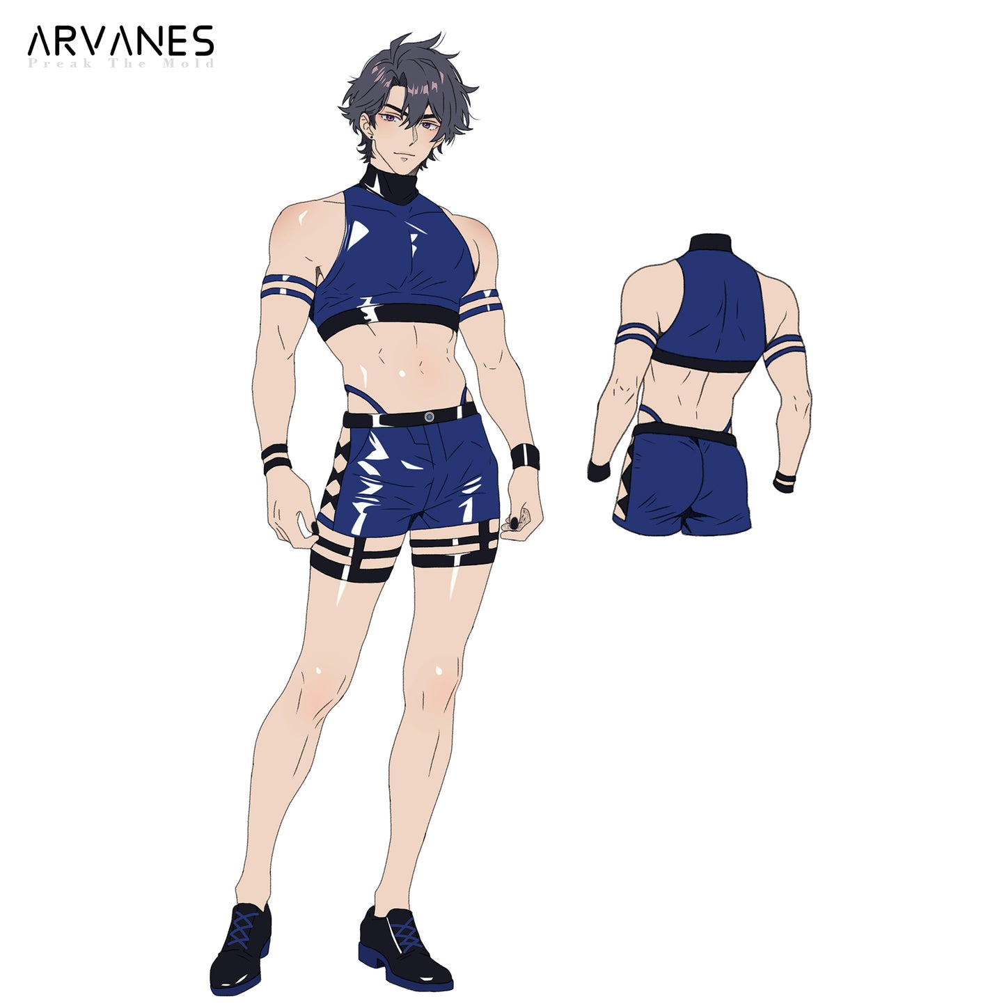 Pre-Order Cosplay Paneled Leather Short Suit AS03