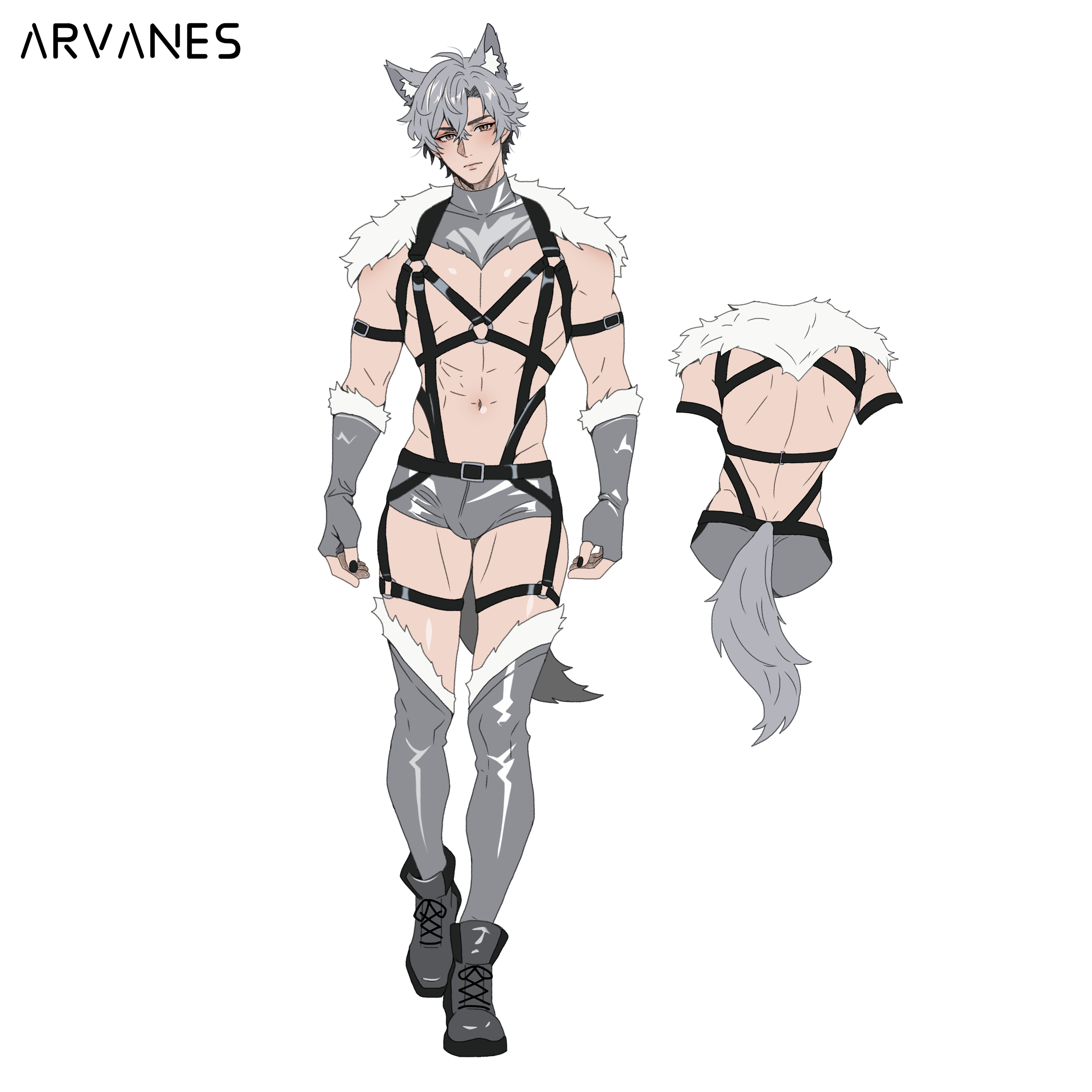 Pre-Order Cosplay Wolf Strappy Bodysuit (4-Piece Set) AS05