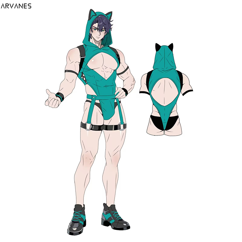 Pre-Order  Minty Meow Bodysuit  (5-Piece Set) AS46