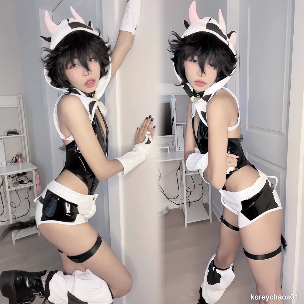 Pre-Order  Cow Bodysuit (7-Piece Set）  AS42