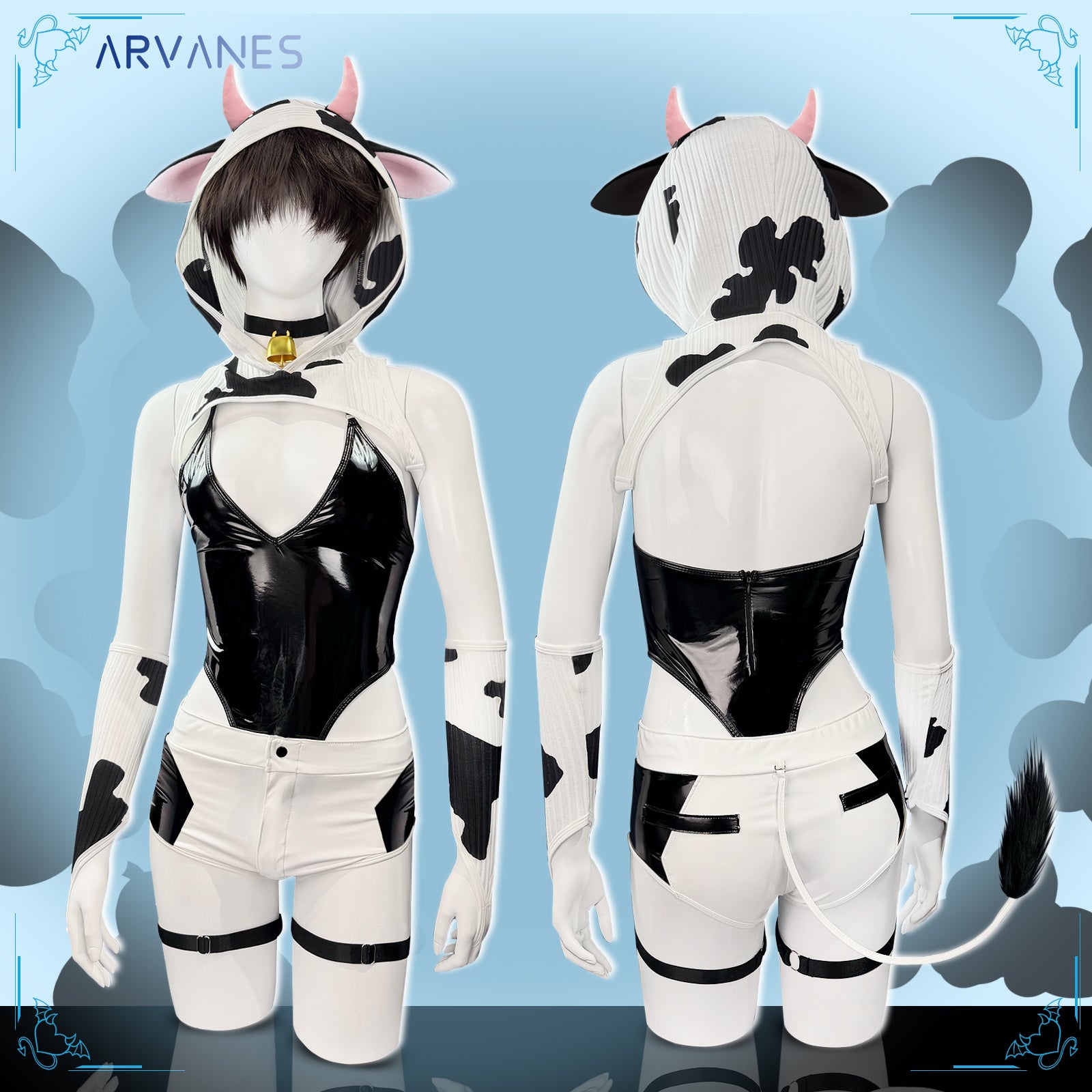 Pre-Order  Cow Bodysuit (7-Piece Set）  AS42